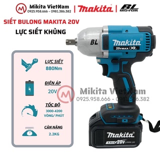 Máy siết bulong makita 20v lực siết 880n.m - mới nhất