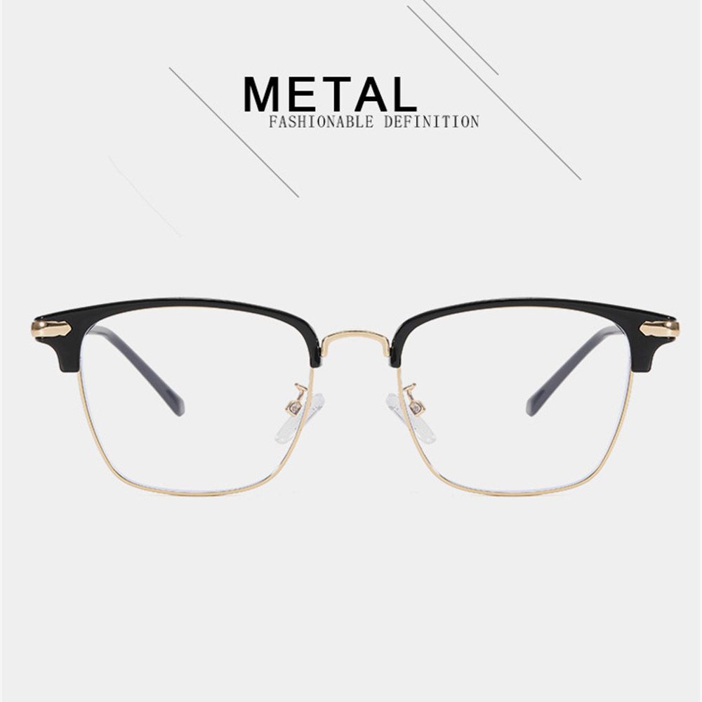 Mắt kính gọng vuông bằng kim loại chống tia UV thời trang dành cho nam và nữ