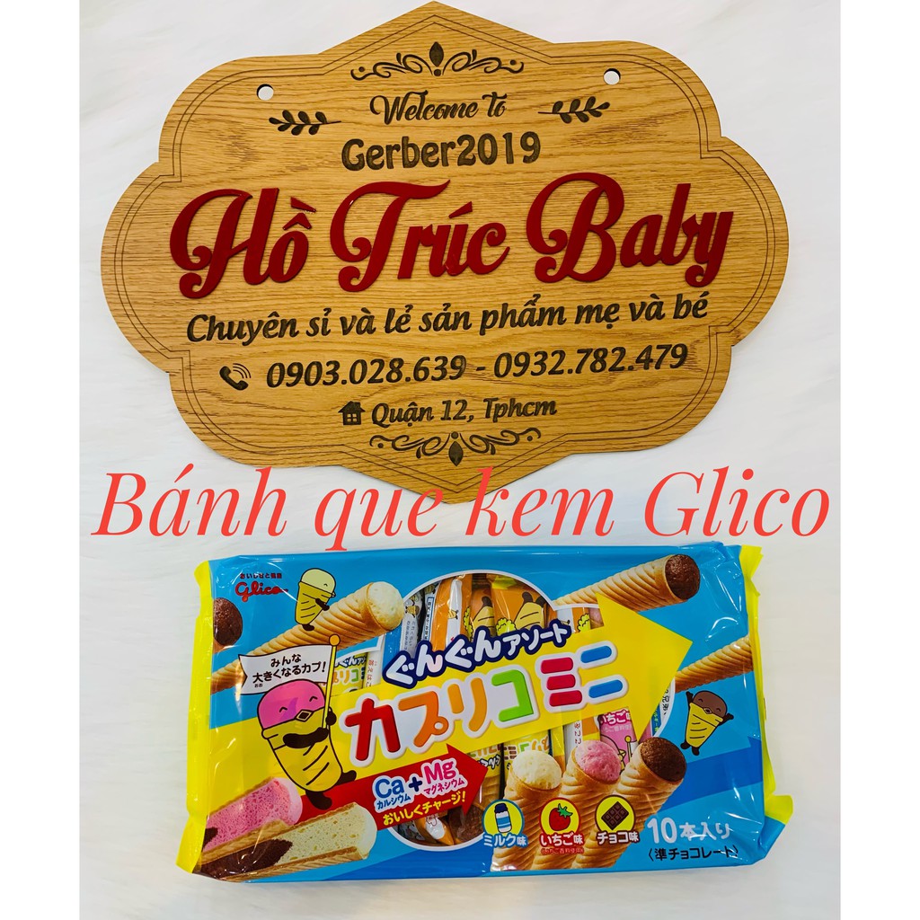 Bánh que kem glico cho bé. Date 2022