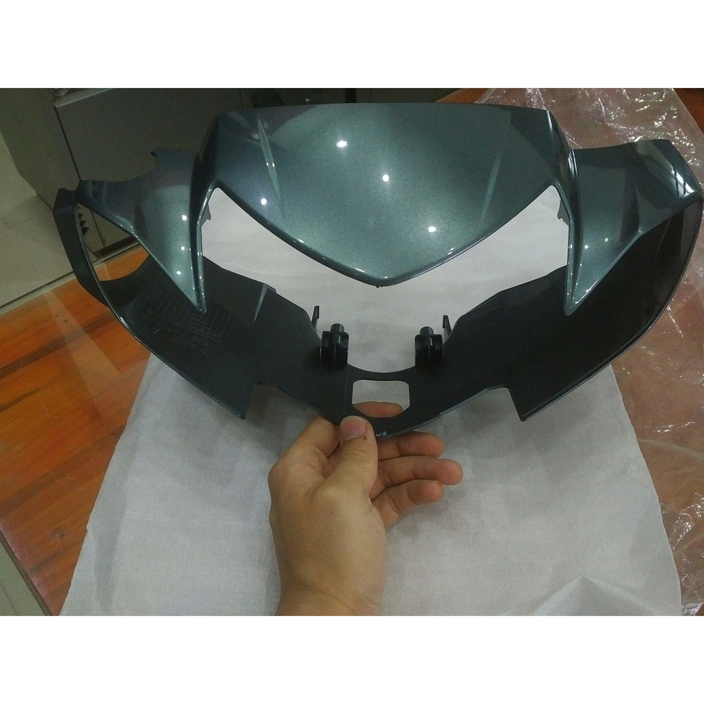 Ốp đầu trước (Nắp trước tay lái) Sirius xanh ghi