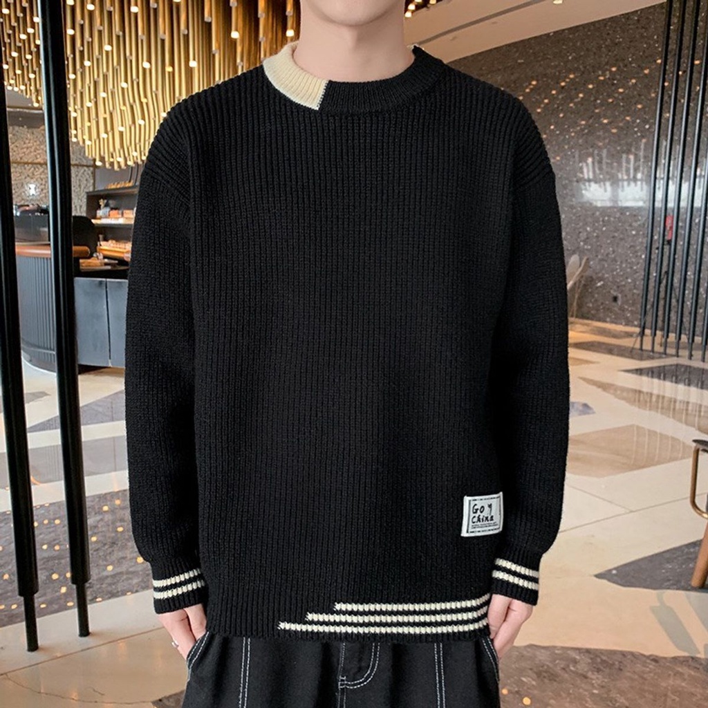ÁO LEN NAM CỔ TRÒN PHỐI CỔ PHONG CÁCH ULZZANG HOT TREND 2021 THỜI TRANG AL24 - FAVATI