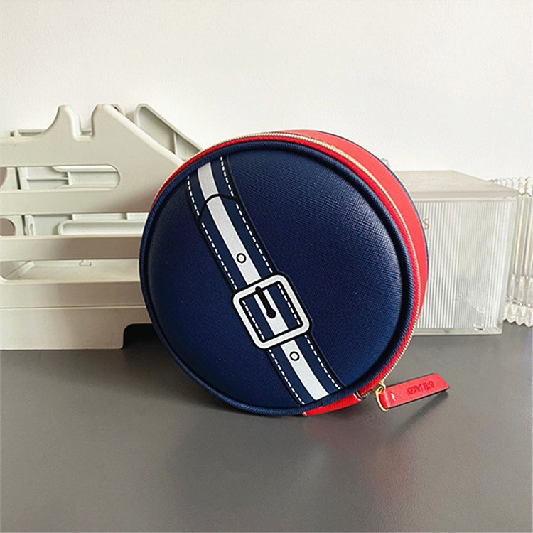 ❆◄❀♝Estee Lauder Navy Blue Red Round Mỹ phẩm Túi đựng tiền Macaron Ví đồ trang sức
