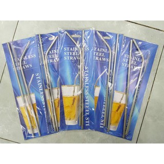 Ống Hút Inox Kèm Cọ Rửa - Màu Bạc Nguyên Bản