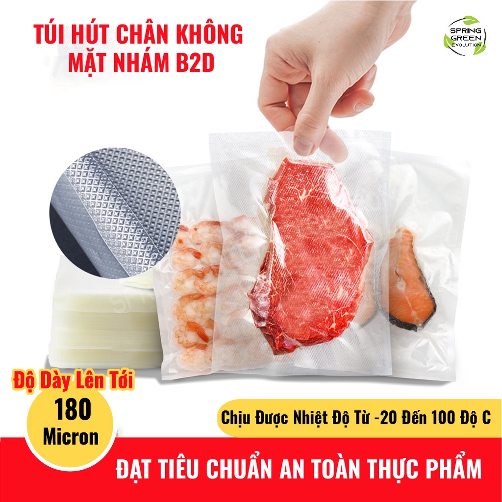 Túi Hút Chân Không Mặt Nhám Dạng Rời B2D. Không Chứa Chất Gây Ung Thư. Bịch 100 Túi. Chính Hãng SGE Thailand