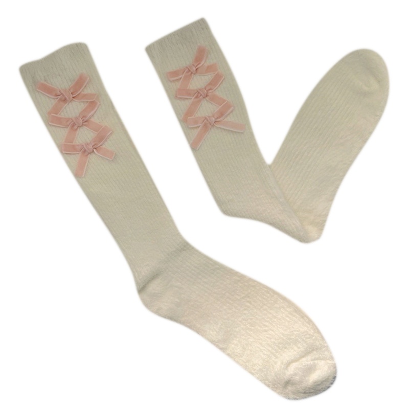 1 Đôi Tất Ngắn Đính Nơ Nữ Tính