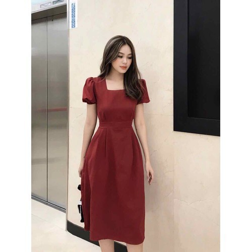 Đầm cổ Vuông Tay Phồng Hot Trend | WebRaoVat - webraovat.net.vn