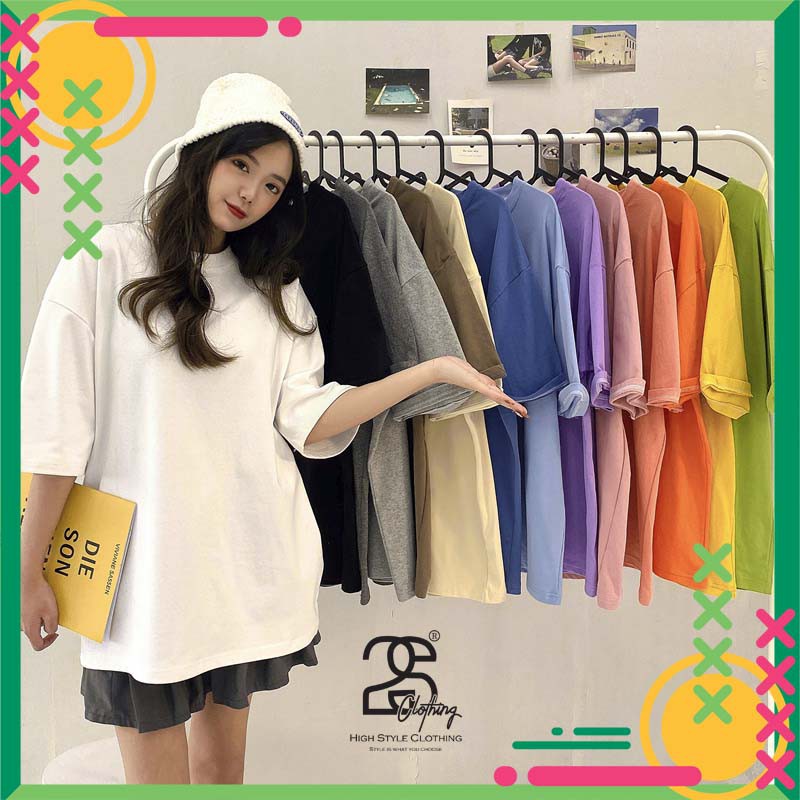 [19K - Flash Sale ] Áo Thun Trơn Màu Trắng Oversize Không Cổ 2S Clothing