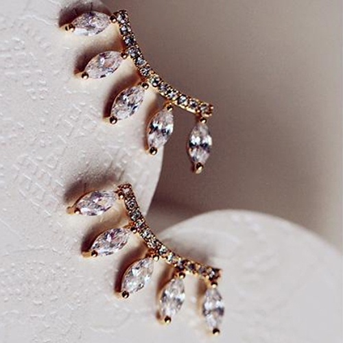 Cặp khuyên vành tai mạ bạc đá quý nhân tạo xinh xắn cá tính sang trọng dành cho nữ