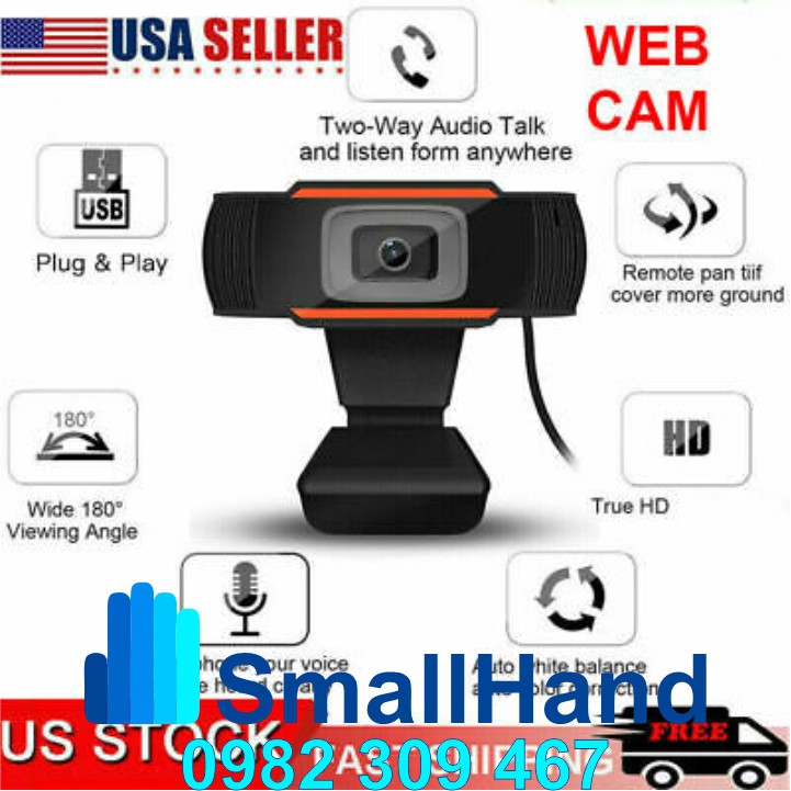 Webcam kẹp màn hình HD 720P siêu nét – Có mic và đèn led hỗ trợ học trực tuyến - Video call - Live Stream - BH 12 tháng | BigBuy360 - bigbuy360.vn