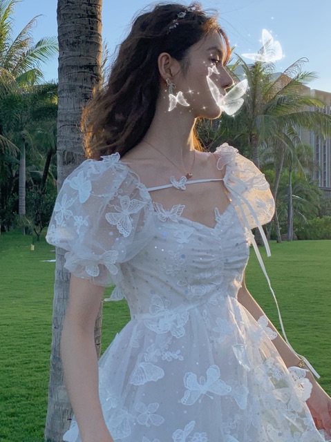 Đầm công chúa butterfly dáng ngắn buộc dây dễ thương ♡ | BigBuy360 - bigbuy360.vn