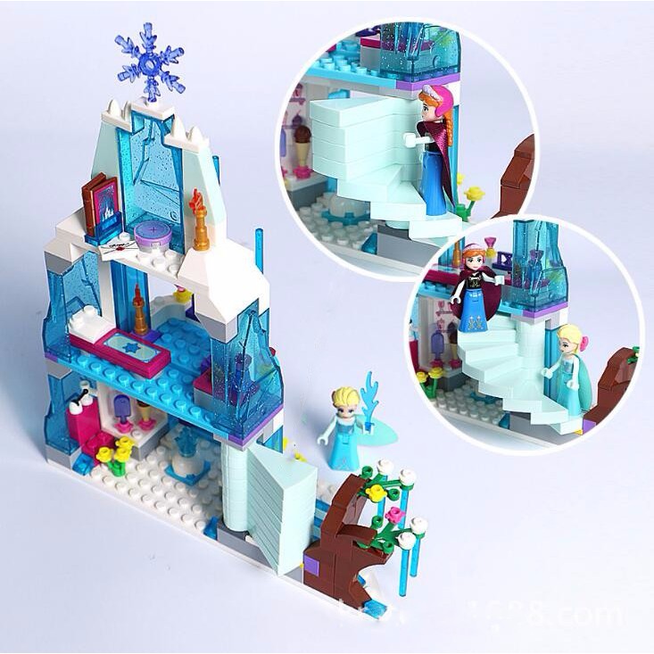 Bộ lego xếp hình cao cấp Lâu đài Frozen Nữ hoàng băng giá Elsa