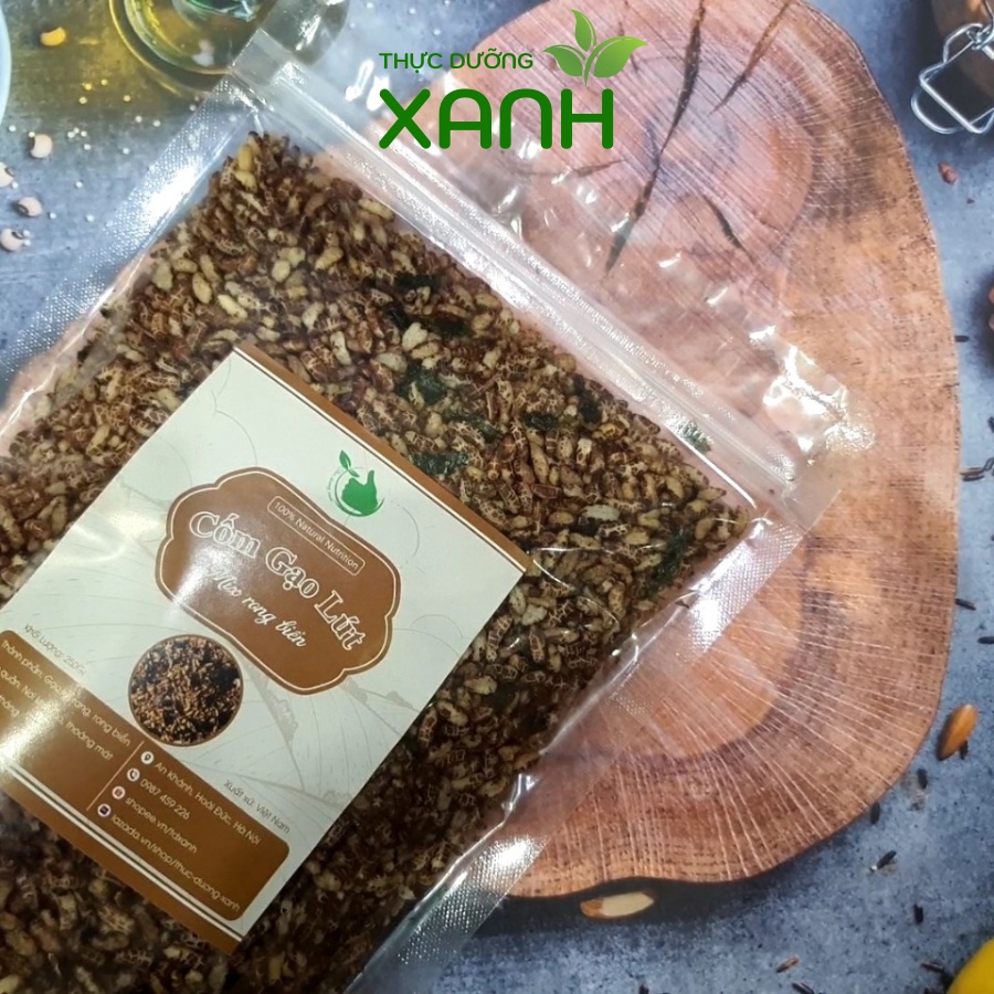 250Gr Cốm Gạo Lứt Rang / Cốm Gạo Lức / Gạo Lứt Sấy Rong Biển - Thực Dưỡng Xanh