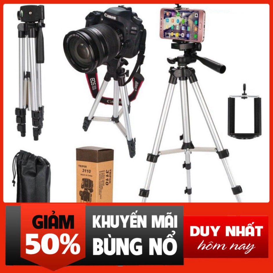 Gậy Tự Sướng 3 Chân Trippod 3110 Chắc Chắn, Chụp Hình Từ Xa LiveStream Quay Phim {FULL BOX}