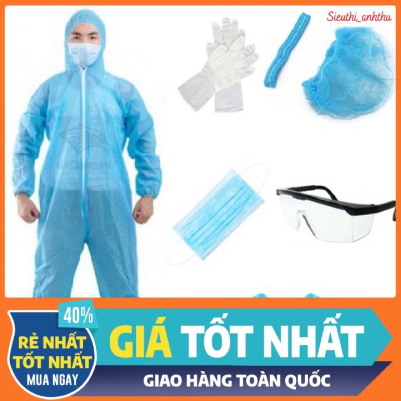 (CHUYÊN SỈ - XUẤT VAT- GIAO SIÊU NHANH) Set 7 Món Chuẩn Y Tế - Bộ Đồ Bảo Hộ Phòng Chống Dịch