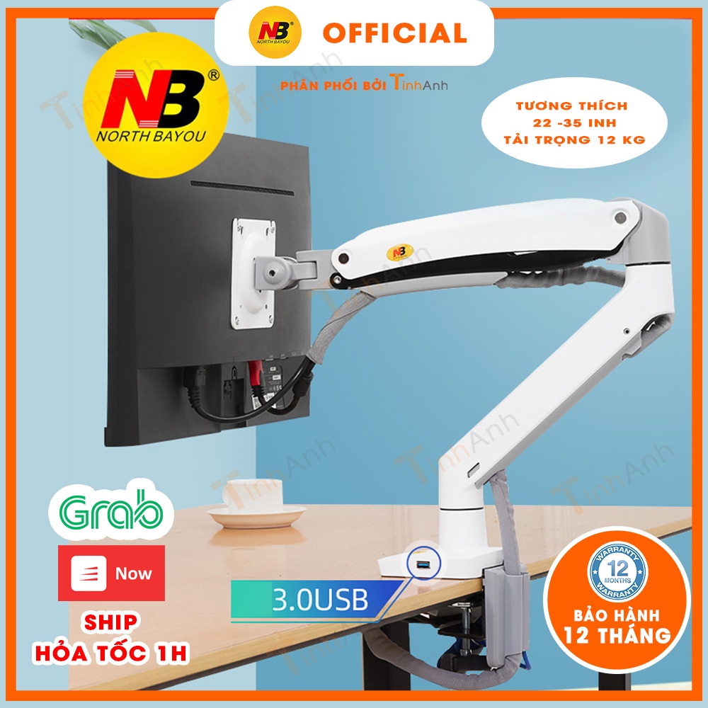 Giá treo màn hình máy tính Cao Cấp NB F100A 22 - 35 inch Arm màn hình tải trọng 12Kg Mẫu mới 2021