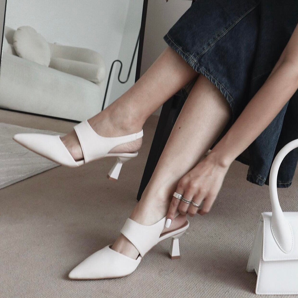 25 STUDIO Giày cao gót bít mũi quai hậu da mềm 6 phân Morgan Shoes