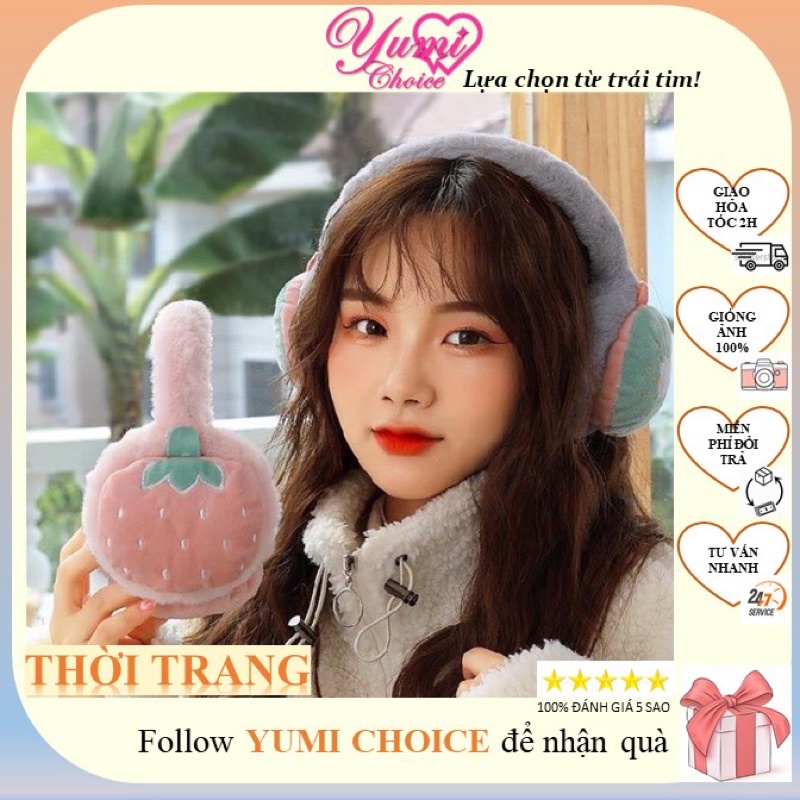 Bịt tai giữ ấm hoa quả /FREESHIP/ Chụp tai ấm hình thú siêu cute siêu mềm xinh dễ thương
