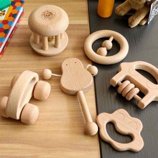 Set xúc sắc sơ sinh gỗ cao cấp #goryeobaby Hàn quốc