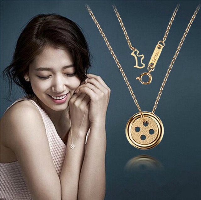 Dây chuyền titan nút áo Park Shin Hye không gỉ