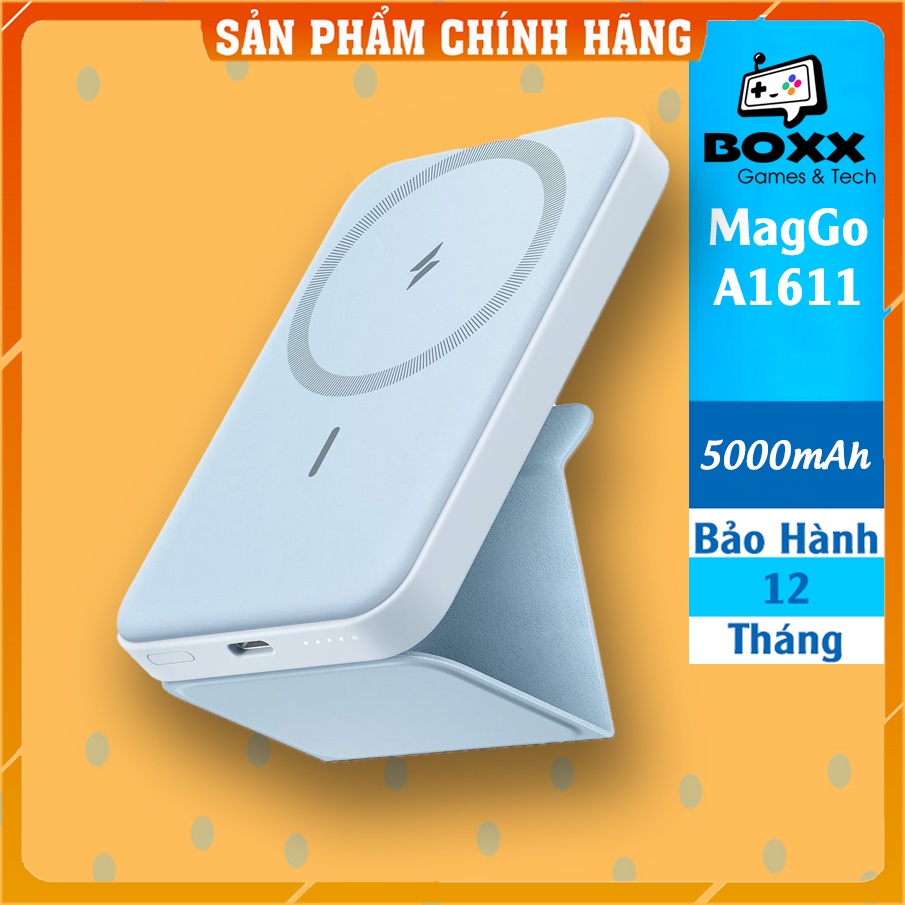 Pin dự phòng không dây Anker MagGo 622 dung lượng 5000mAh Màu Xanh Dương