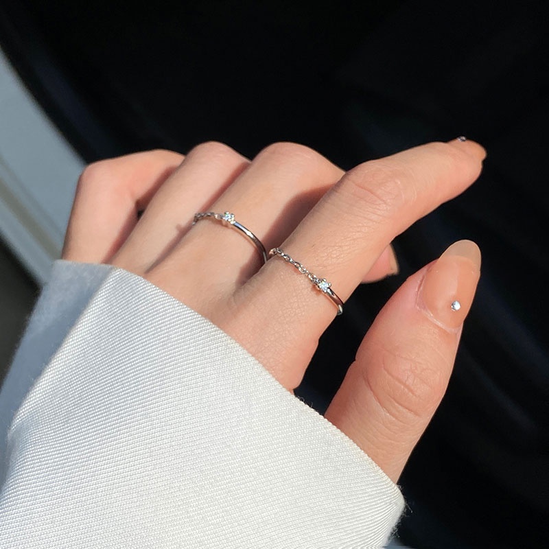 Nhẫn Đeo Tay Kim Loại Đính Đá Zircon Phong Cách Thời Trang Mùa Hè Cá Tính