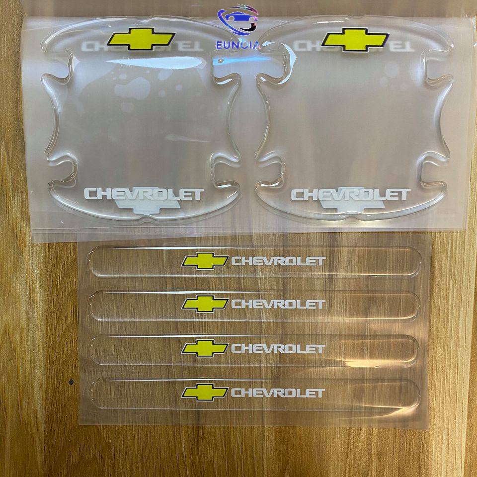 [CHEVROLET] Bộ 10 Miếng Dán Silicon Chống Xước Hõm Cửa, Tay Nắm Cửa , Gương Ô Tô Xe Hơi Có Logo Hãng Xe Chevrolet