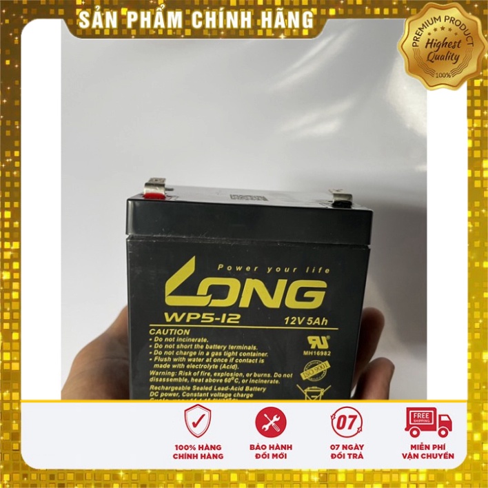 Bình Ắc Quy Long 12V-5AH Tháo Máy . BH 2 Tháng
