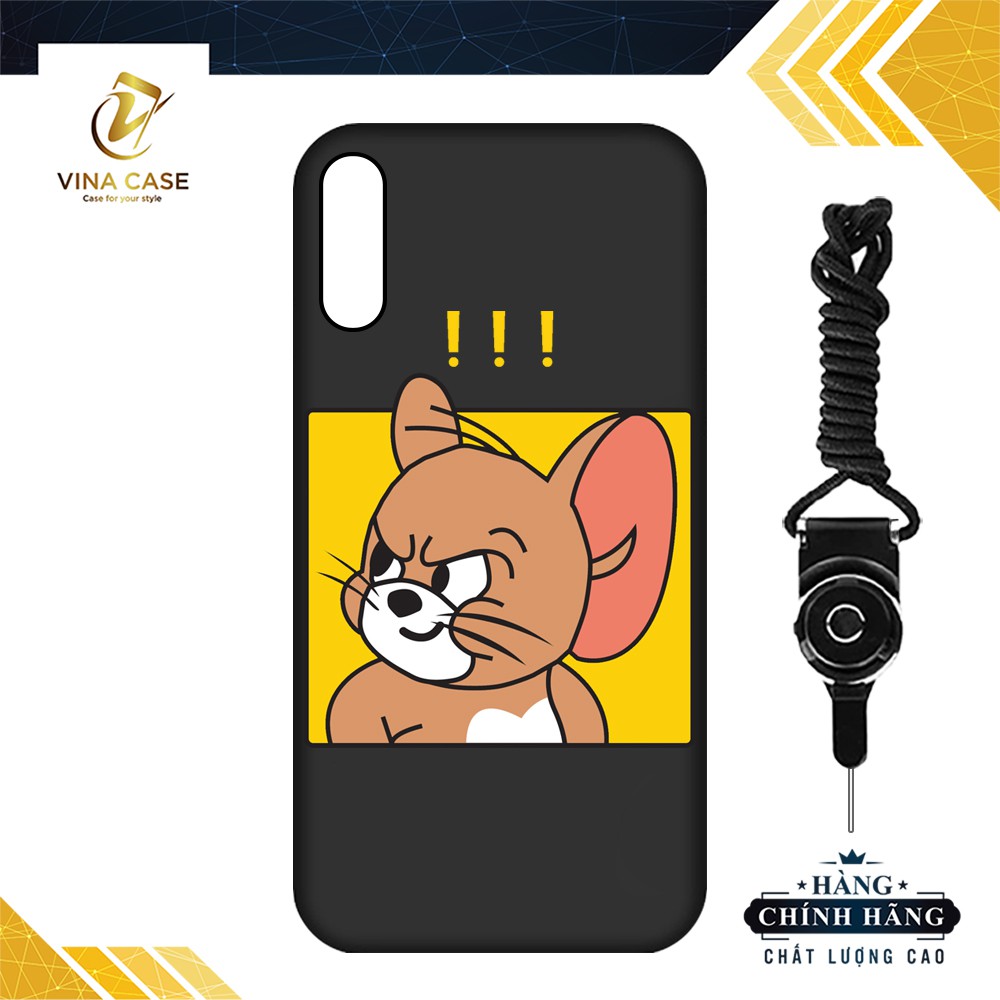 Ốp lưng Vsmart Live Tom And Jery in 5D silicone TPU dẻo chống bám bẩn(sản phẩm có 8 mẫu) - Tặng kèm dây đeo điện thoại