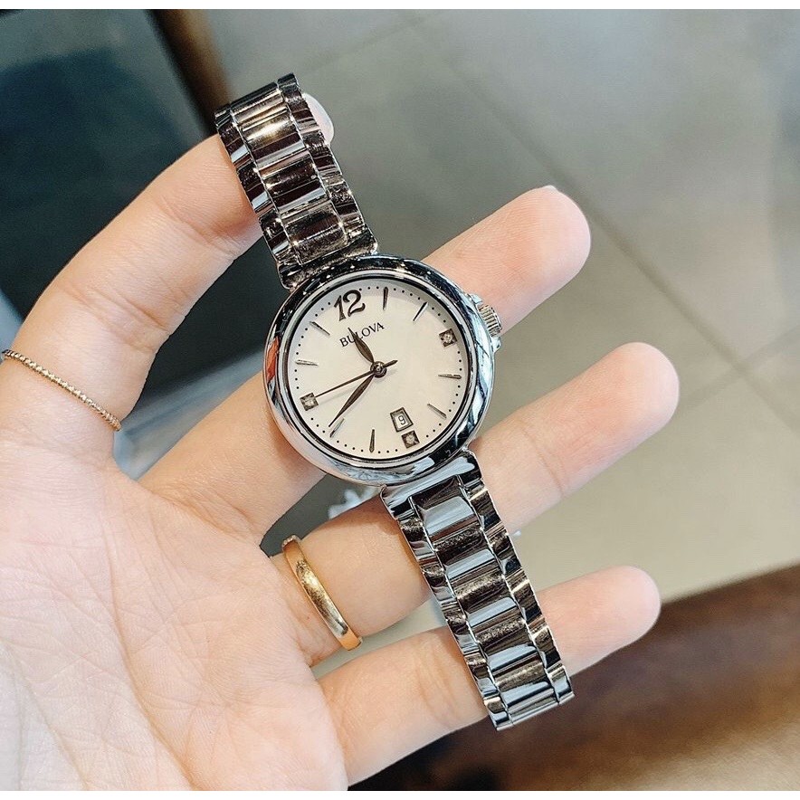 Đồng Hồ Bulova 96P149 Diamonds Nữ Kính Sapphire Dây Kim Loại