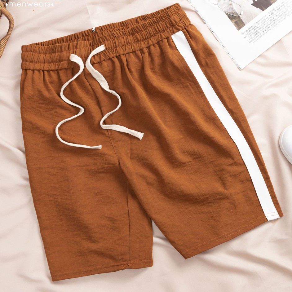 Quần short nam Edana Menswear cao cấp đũi lé kẻ sọc phong cách trẻ trung hiện đại cân nặng 45 -78kg | BigBuy360 - bigbuy360.vn