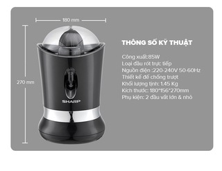 Máy Vắt Cam SHARP EJ-J850-BK