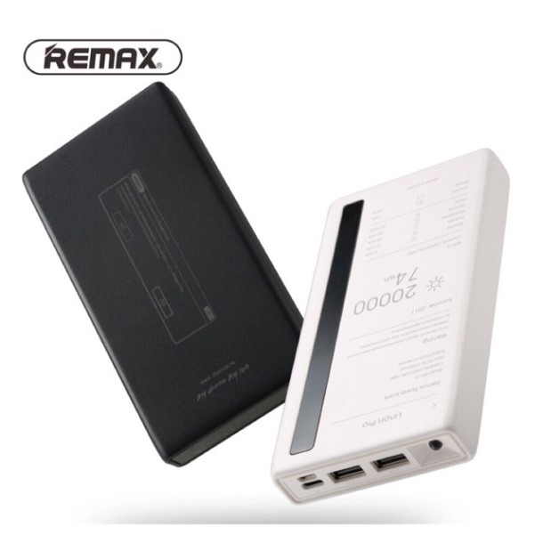 Sạc dự phòng remax rpp-73 dung lượng 20.000mAh có đèn hiển thi pin có đèn pin ♥️♥️