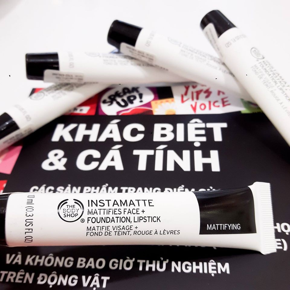 BILL MỸ - Kem Lót Đa Năng The Body Shop Instamatte Mattitfies Face+ Foundation, Lipstick