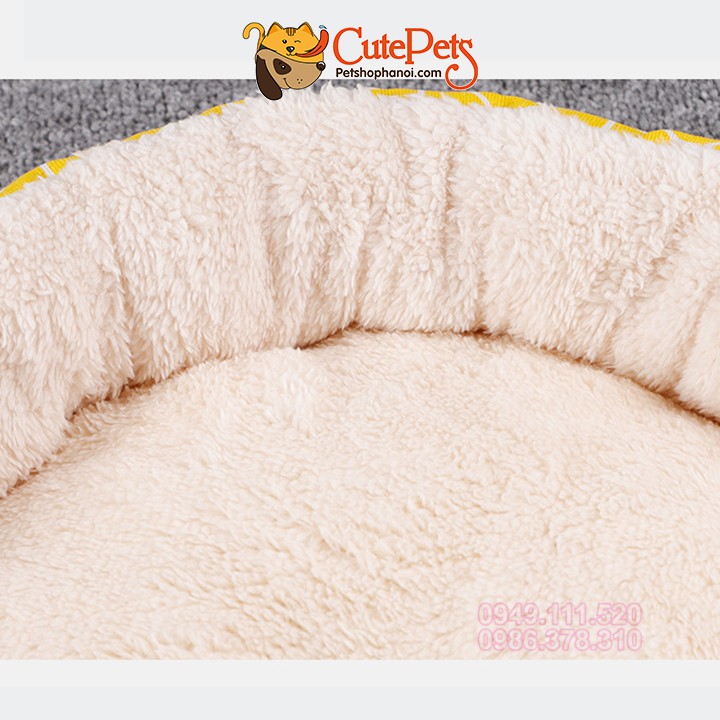 Ổ nệm cho chó tròn 2 lớp 45cm đệm cho cún - CutePets