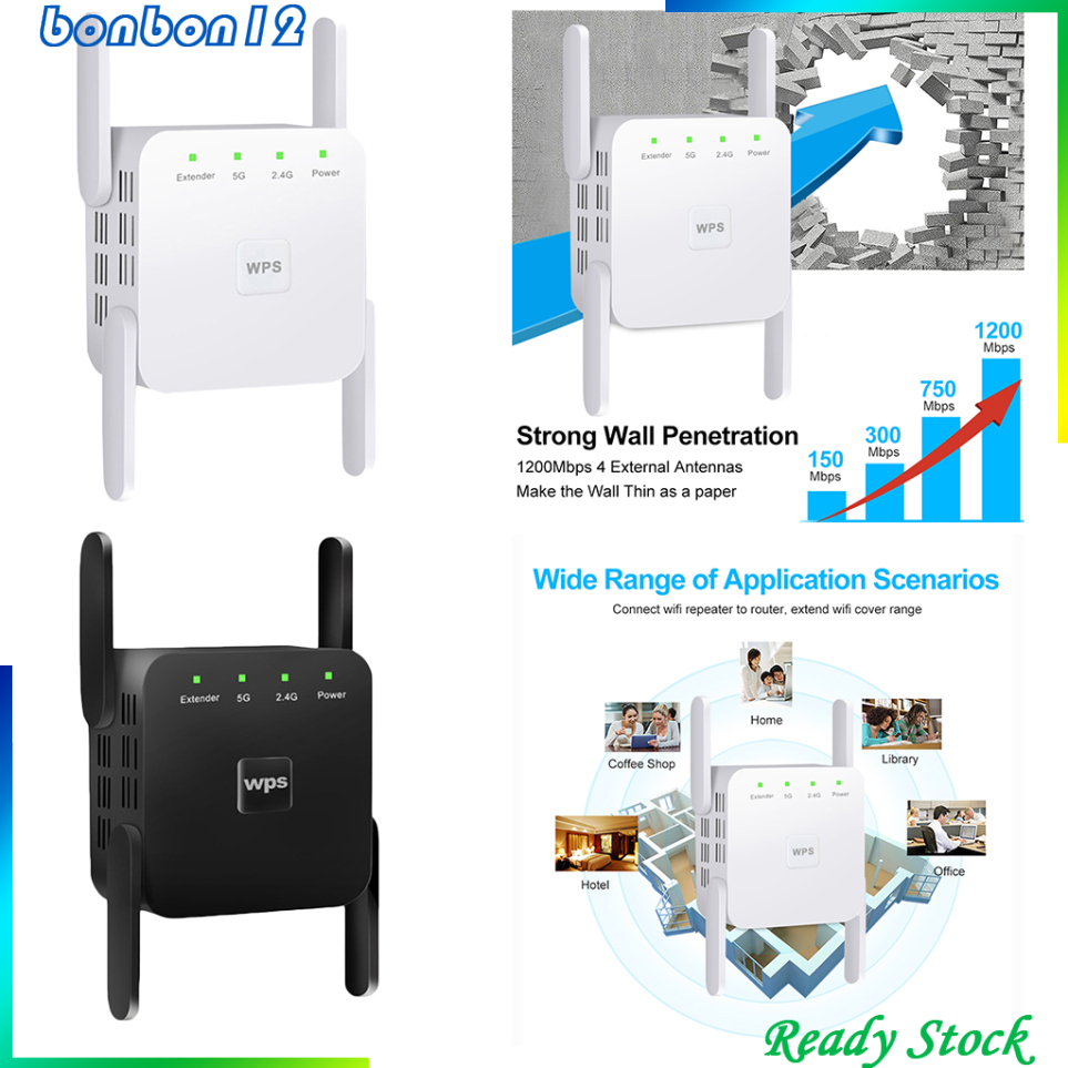 Thiết Bị Khuếch Đại Sóng Wifi 1200mbps 2.4g 5g 4 Phích Cắm Eu