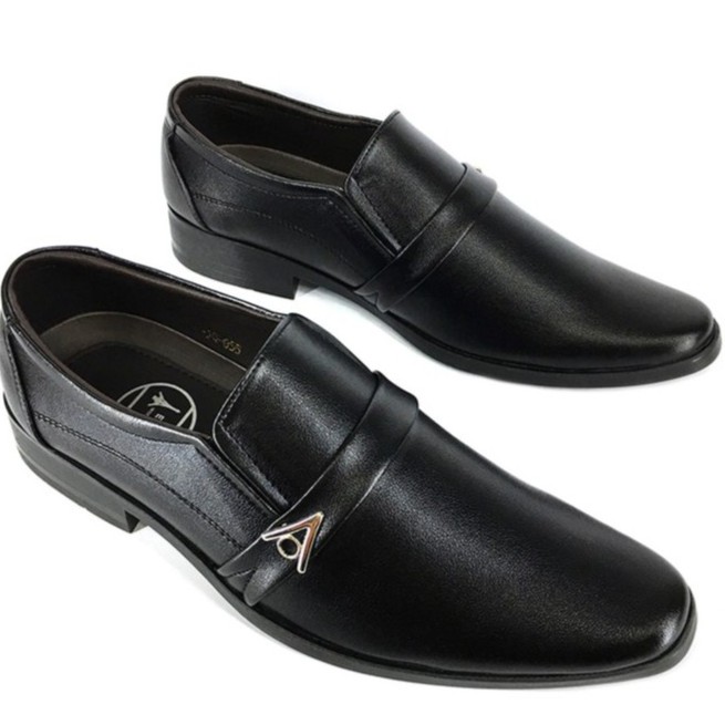 Giày tây đen nam thời trang Evest A287