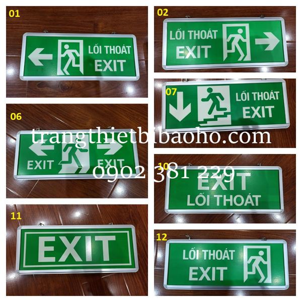 Bảng đèn chỉ dẫn exit thoát hiểm dạ quang khung nhôm Yefie YF-1017 (15 x 35cm)