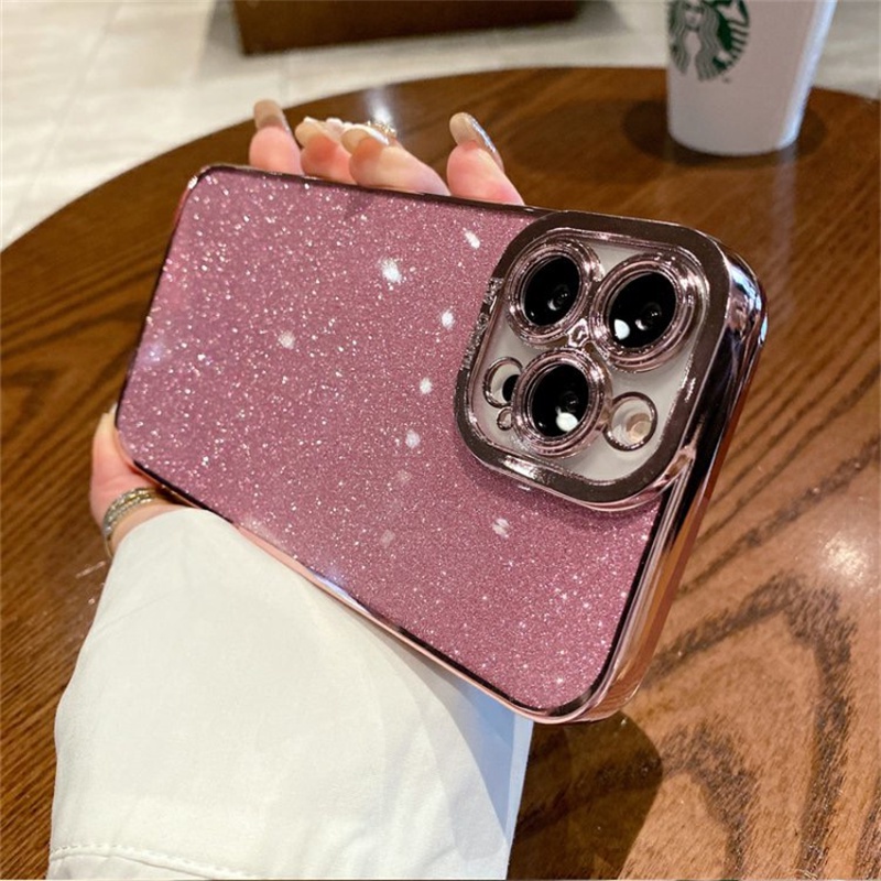 Ốp Điện Thoại TPU Trong Suốt Mạ Điện Lấp Lánh Chống Rơi Cho Iphone 13 12 11 Pro Max Xs Max Xr X 8 7Plus