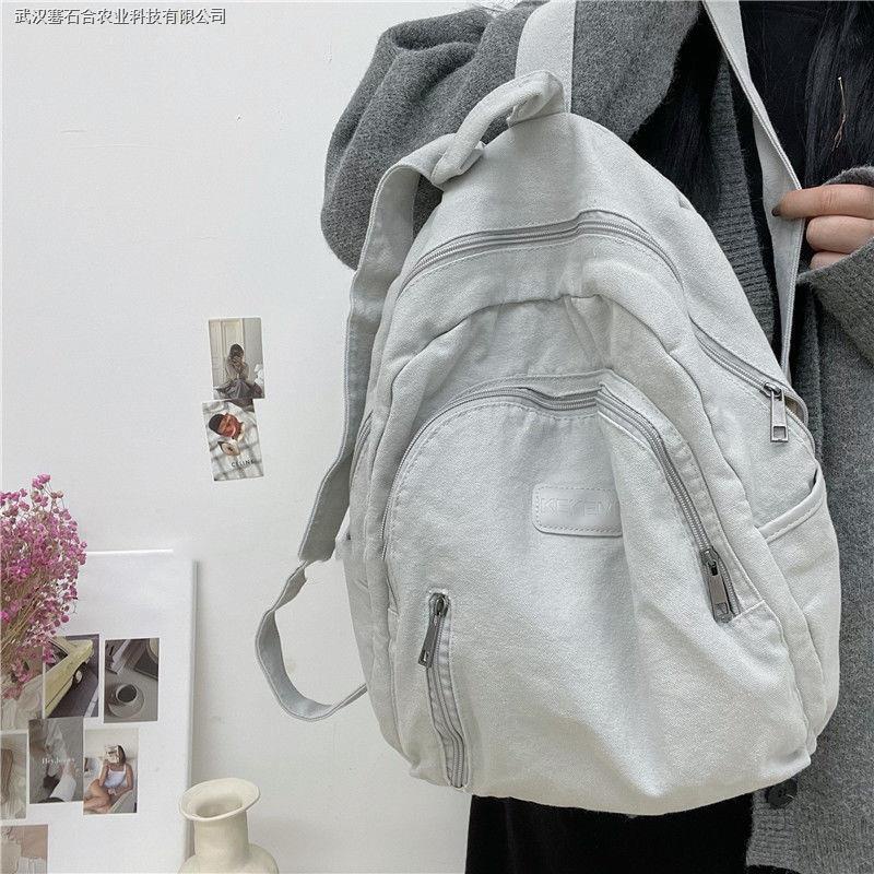 Ba Lô Vải Canvas Thiết Kế Đơn Giản Dễ Phối Đồ Phong Cách Harajuku Cho Nữ