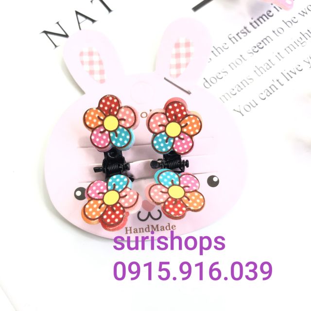 2 kẹp tóc cánh mini cho bé, kẹp tóc ngẫu nhiên
