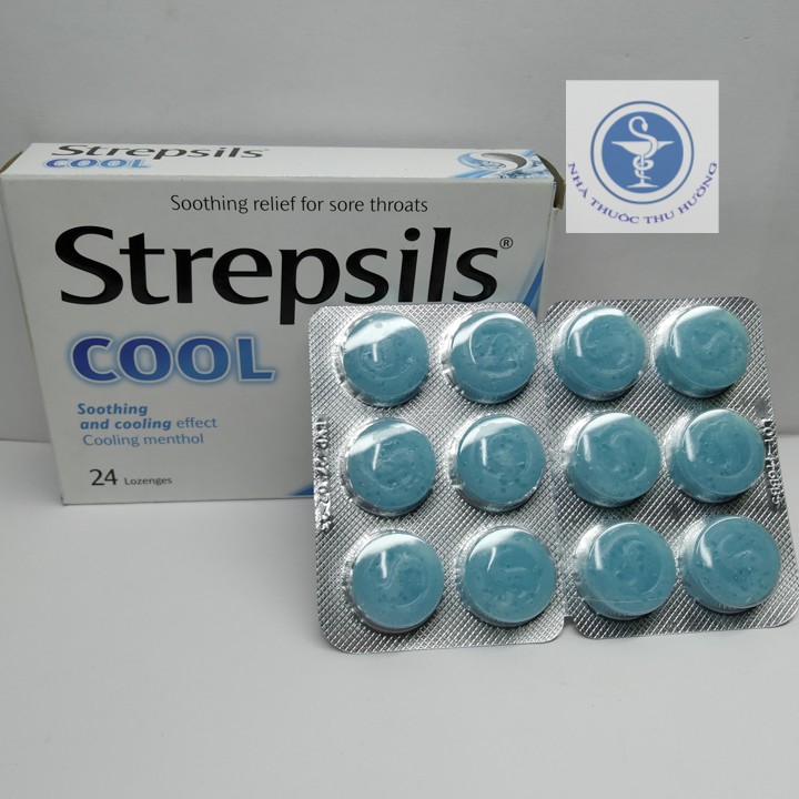 Viên Ngậm Ho Strepsils Cool Vị Bạc Hà - Hộp 24 Viên