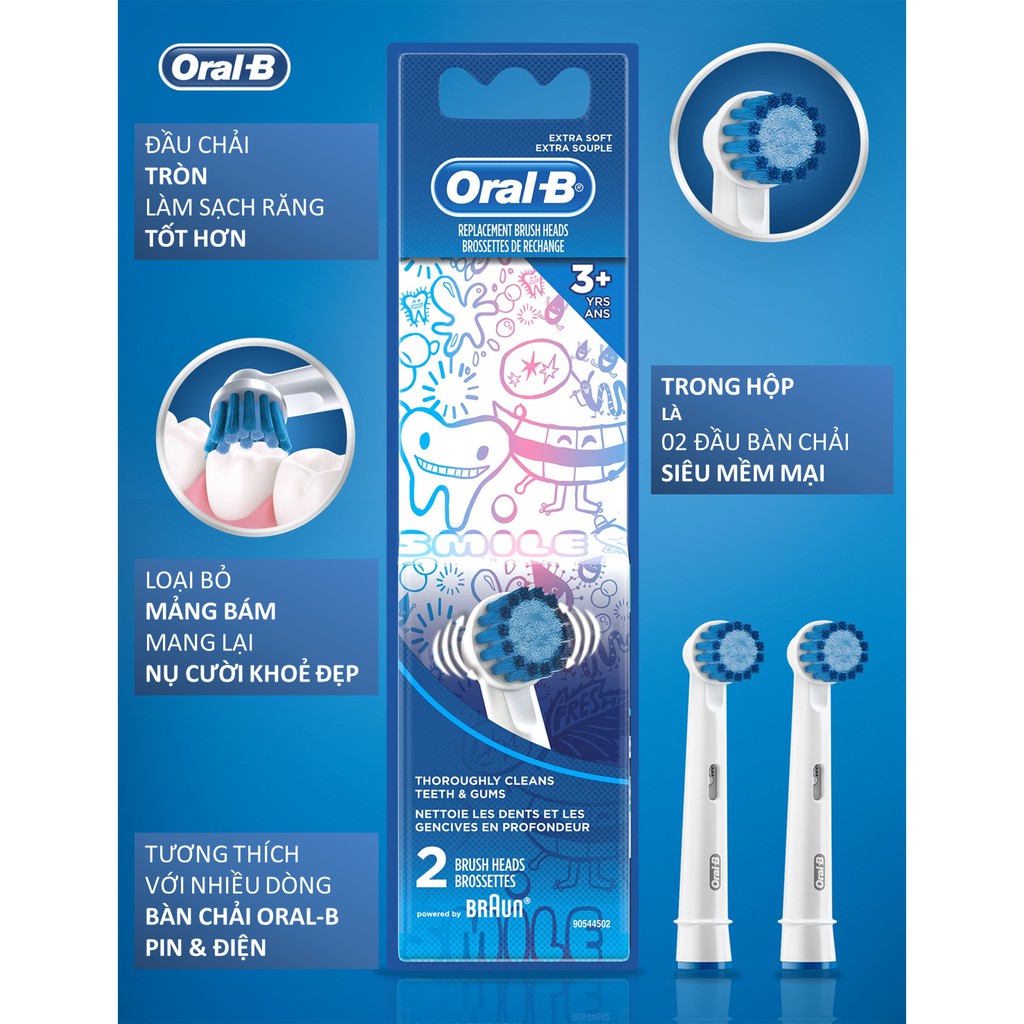 Đầu Bàn Chải Điện Oral-B Braun - Đầu Thay Thế Oral B Sensitive Clean - Lông chải siêu mềm cho răng nhạy cảm