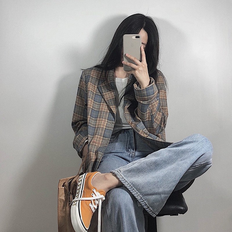 (Hàng Đẹp)Ảnh thật 4 hình cuối-2W357.Áo blazer xuân thu kẻ basic phong cách Hàn Quốc | BigBuy360 - bigbuy360.vn