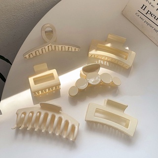 Kẹp Tóc Acrylic Màu Trắng Ngà Phong Cách Hàn Quốc Thời Trang Mùa Hè Mới Cho Nữ