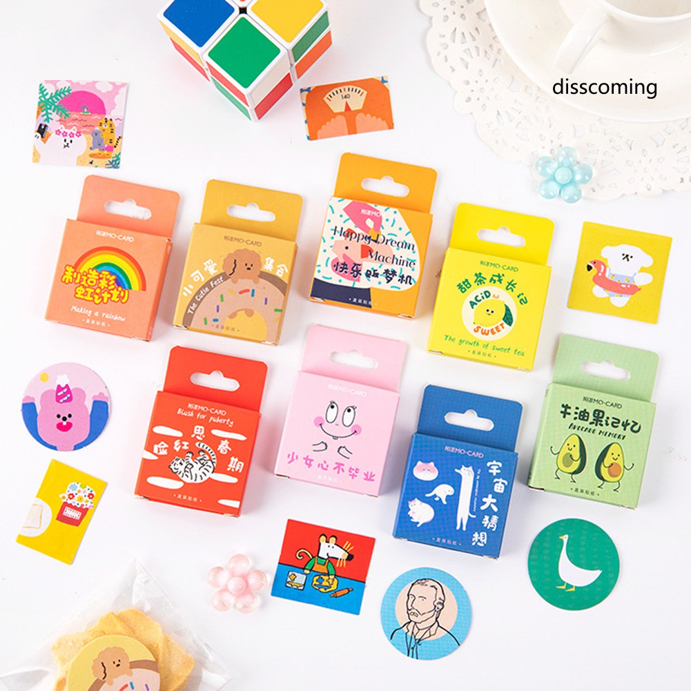 Hộp 46 Sticker dán nhiều chủ đề dễ thương Box Sticker ST376