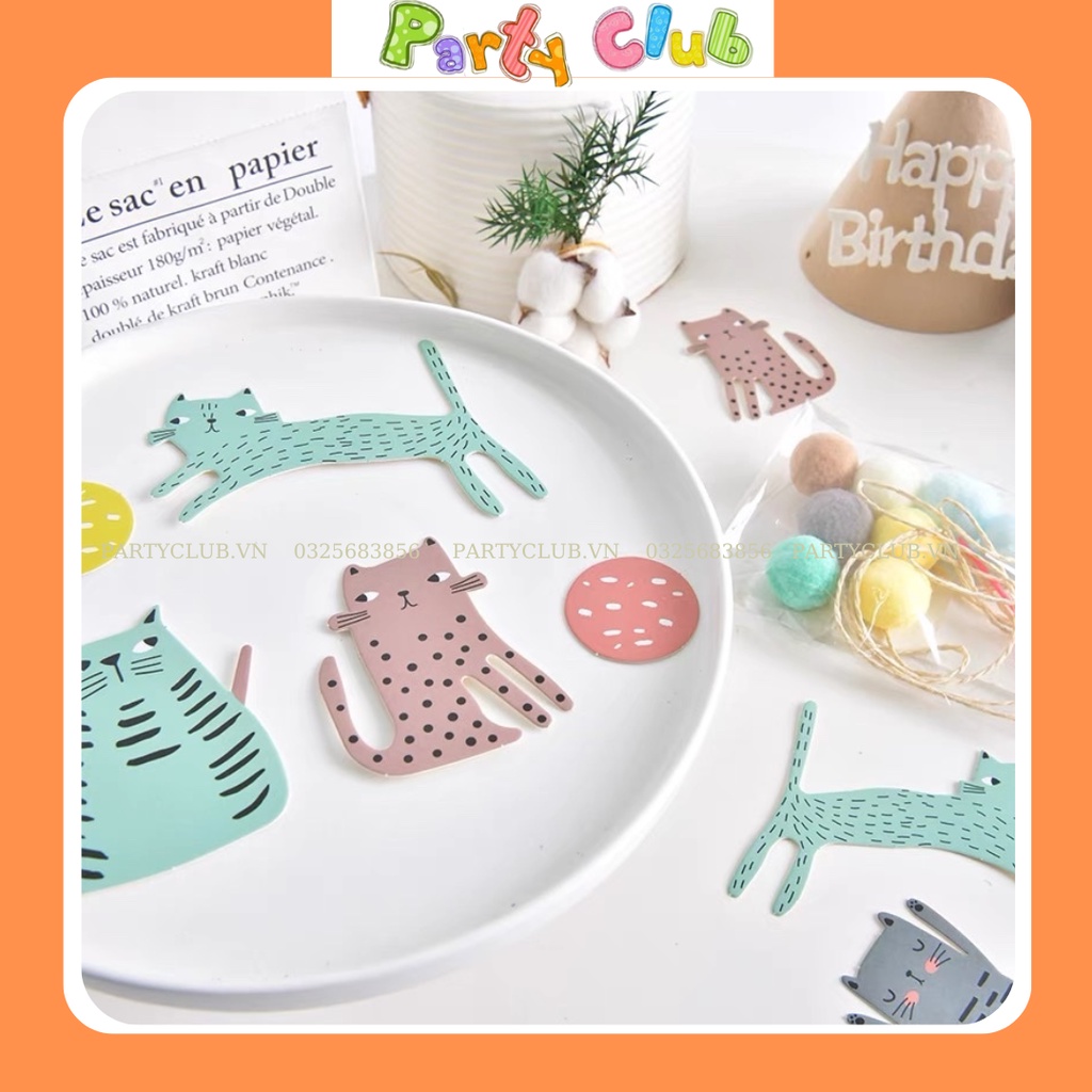 Dây treo hình chó mèo trang trí sinh nhật