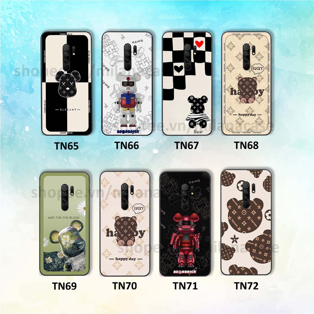 Ốp Xiaomi Redmi 9 gấu be@rBrick gấu Teddy Kaws siêu đẹp, phong cách, cá tính