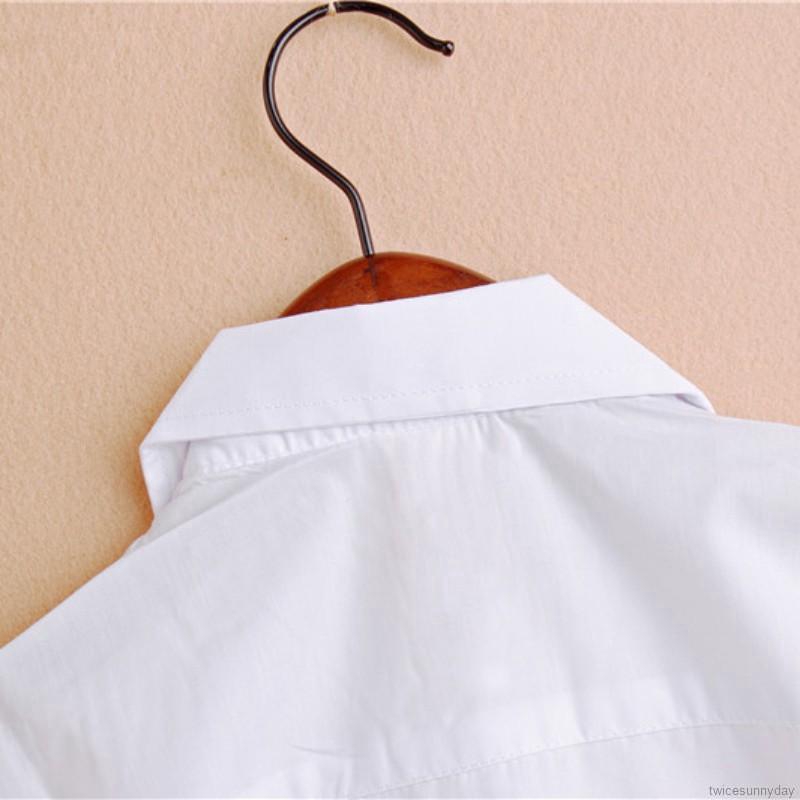 Áo sơ mi trắng dài tay cài nút thời trang xinh xắn cho bé trai