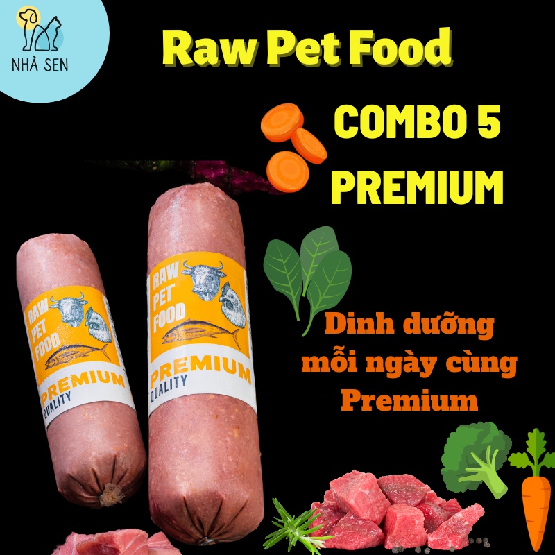 [TRỢ PHÍ HỎA TỐC] Thức Ăn Chó Mèo - Thịt xay rau củ - Combo 5 Premium Tổng Hợp -Raw Pet Food