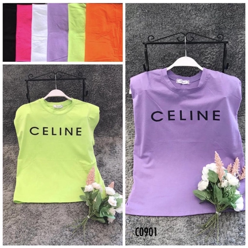 CELINE Áo thun thời trang dạo phố năng động